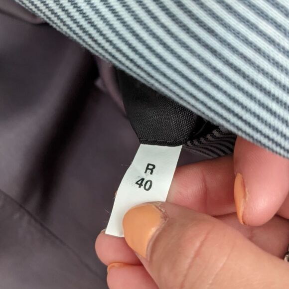 Vintage Bill Blass Gray Striped Sport Jacket Suiting Blazer mens 40 r wool - Picture 7 of 7